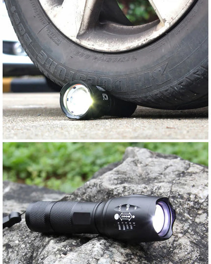 Galinga taktinė LED žibintuvėlis XML-T6 CREE su priartinimo funkcija