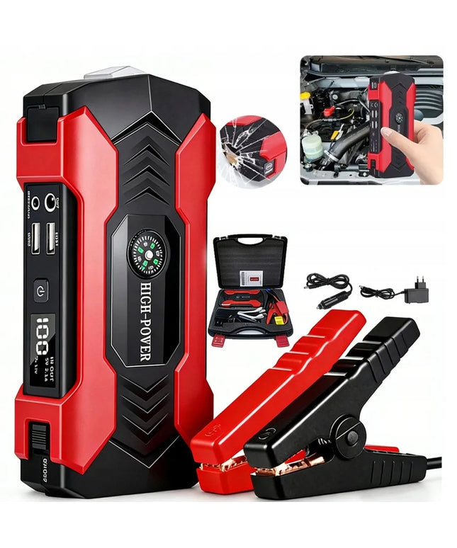 Galingas 12V jump starteris, variklio paleidiklis, boosteris ir 28000mAh powerbankas