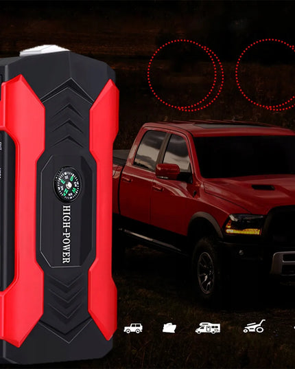 Galingas 12V jump starteris, variklio paleidiklis, boosteris ir 28000mAh powerbankas