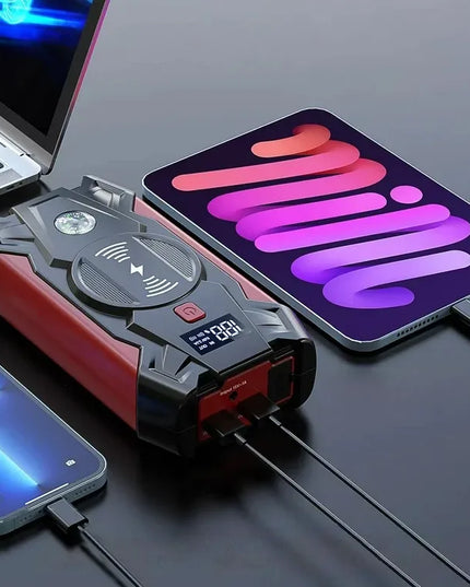 Galingas automobilinis užvediklis JUMP STARTER 20000mAh 12V su prožektoriumi