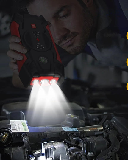 Galingas automobilinis užvediklis JUMP STARTER 20000mAh 12V su prožektoriumi