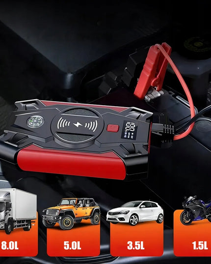 Galingas automobilinis užvediklis JUMP STARTER 20000mAh 12V su prožektoriumi