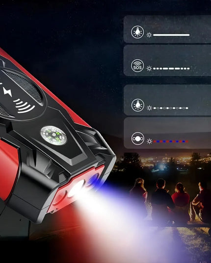 Galingas automobilinis užvediklis JUMP STARTER 20000mAh 12V su prožektoriumi