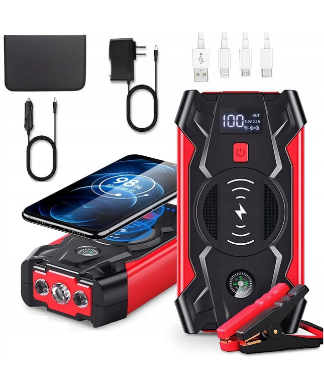 Galingas automobilinis užvediklis JUMP STARTER 20000mAh 12V su prožektoriumi