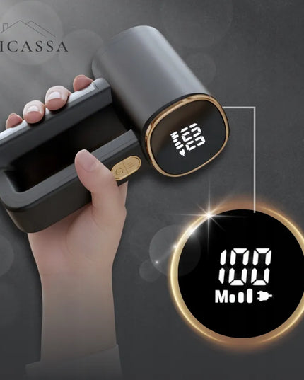Galingas belaidis drabužių pūkų rinktuvas su LED ekranu, 6 ašmenimis ir USB-C įkrovimu