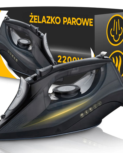 Galingas garų lygintuvas RETOO OR1085, 2200 W, keraminė danga, nuo lašėjimo ir kalkių apsauga