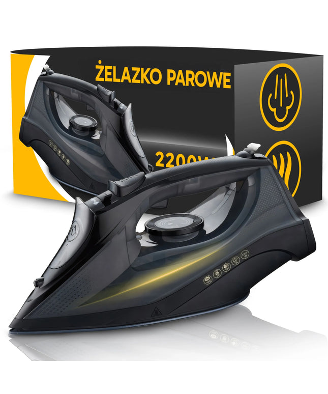 Galingas garų lygintuvas RETOO OR1085, 2200 W, keraminė danga, nuo lašėjimo ir kalkių apsauga