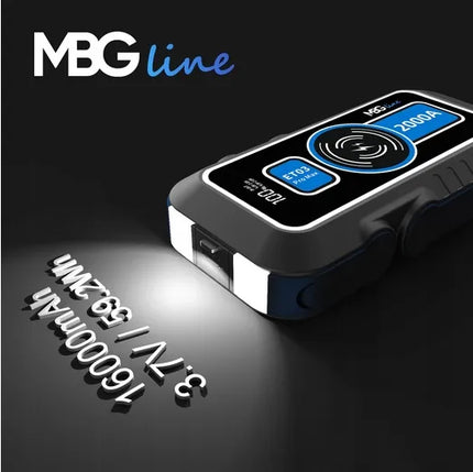 Galingas „Jump Starter“ paleidimo įrenginys „MBG line ET03 PRO MAX“ 16000mAh Powerbank