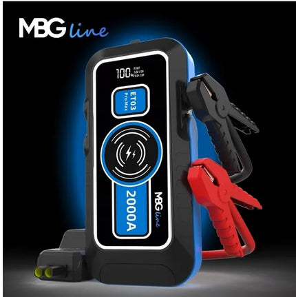 Galingas „Jump Starter“ paleidimo įrenginys „MBG line ET03 PRO MAX“ 16000mAh Powerbank