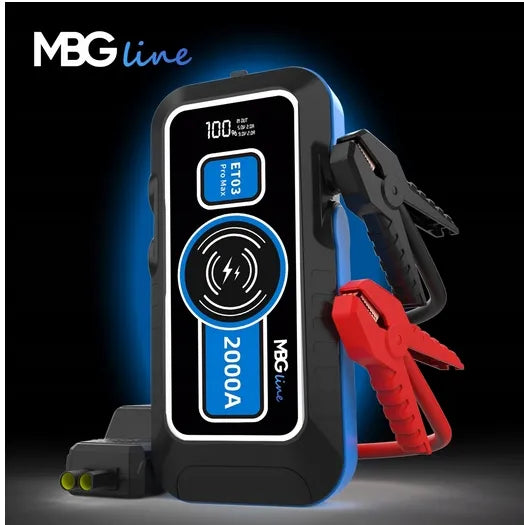 Galingas „Jump Starter“ paleidimo įrenginys „MBG line ET03 PRO MAX“ 16000mAh Powerbank