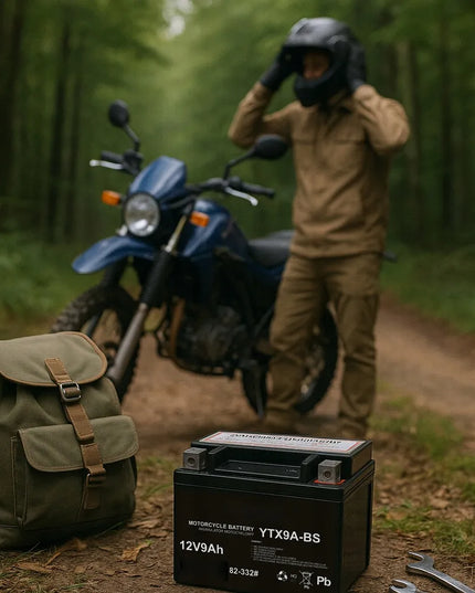 Galingas motociklo akumuliatorius 12V 9Ah, 8Ah matmenys, nereikalaujantis priežiūros, tinka motoroleriams ir motociklams