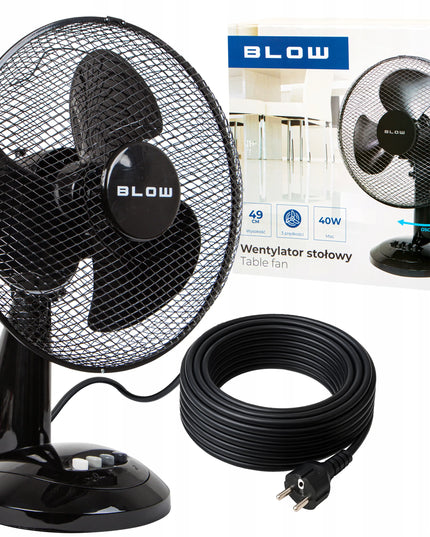 Galingas stalinis ventiliatorius BLOW, 40W, 30cm, su osciliacija ir 3 greičiais