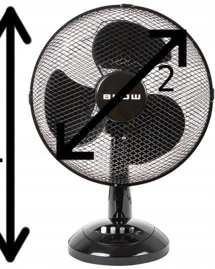 Galingas stalinis ventiliatorius BLOW, 40W, 30cm, su osciliacija ir 3 greičiais