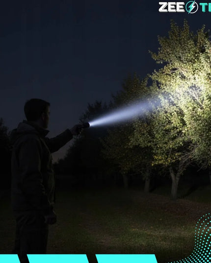 Galingas taktinis LED žibintuvėlis, 800 m, zoom, karinis, vandeniui atsparus, įkraunamas