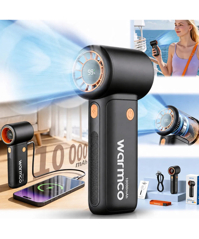 Galingas USB ventiliatorius 15000RPM, mini rankinis ventiliatorius, aušinimas, 10000mAh