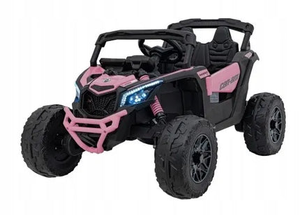 Galingas vaikiškas elektromobilis Buggy Can-am 4x200W 24V 5Ah 4x4 rožinis