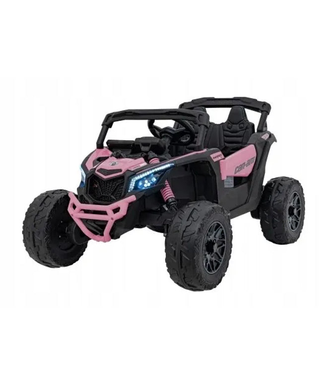Galingas vaikiškas elektromobilis Buggy Can-am 4x200W 24V 5Ah 4x4 rožinis