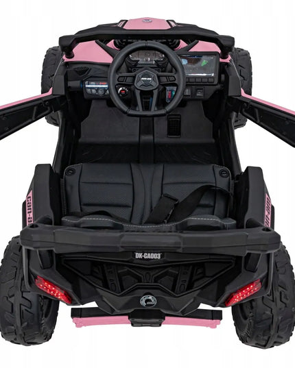 Galingas vaikiškas elektromobilis Buggy Can-am 4x200W 24V 5Ah 4x4 rožinis
