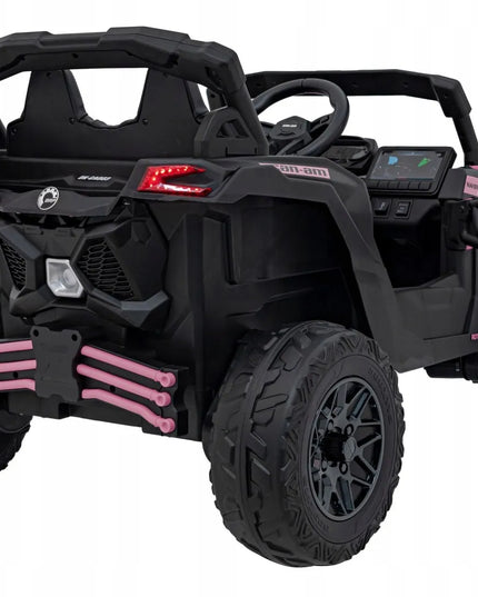 Galingas vaikiškas elektromobilis Buggy Can-am 4x200W 24V 5Ah 4x4 rožinis