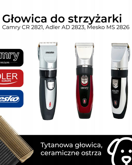 Galvutė su peiliukais Camry CR2821, Adler AD2823 ir Mesko plaukų kirpimo mašinėlėms