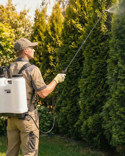 GardeTech 11162PRO kuprinio tipo rankinis slėginis purkštuvas, 16L, su 137 cm ilgio ietimi