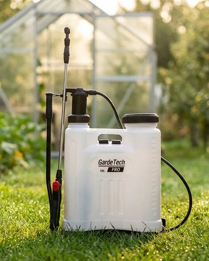 GardeTech 11162PRO kuprinio tipo rankinis slėginis purkštuvas, 16L, su 137 cm ilgio ietimi