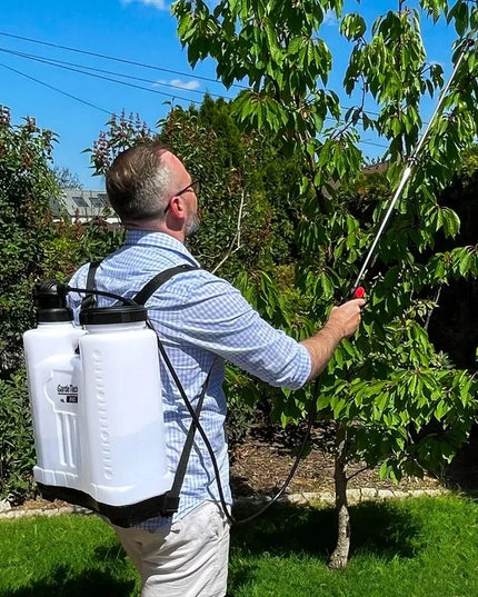 GardeTech kuprinis slėginis purkštuvas PRO 20L su 100 cm pailginta lazdele