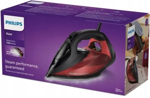 Garinis lygintuvas 2800 W Philips Azur 7000 serija, juodas ir raudonas DST7022/40