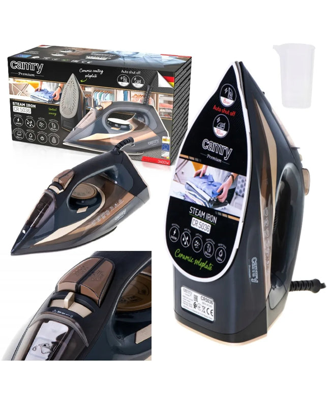 Garinis lygintuvas keramika 3400W AUTO-OFF savaime išsivalantis ANTI-DRIP CR5036