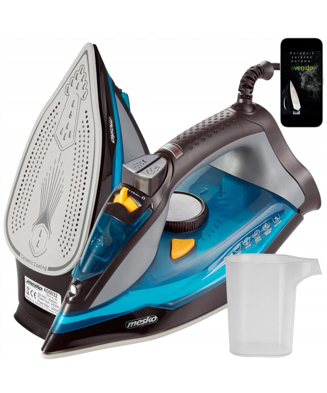 Garinis lygintuvas MESKO HOME 5041 3000W su „strażak“ funkcija, ANTI-CALC, ANTI-DRIP ir vertikalaus lyginimo galimybe