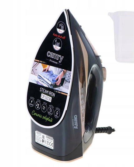 Garinis lygintuvas su keraminiu padu Camry 3400W su savaiminio išsivalymo funkcija ir apsauga nuo lašėjimo