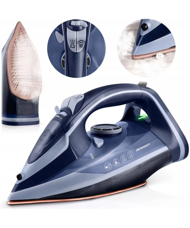 Garų lygintuvas Berdsen BD-330, 3000 W, keraminė danga, vertikalus lyginimas
