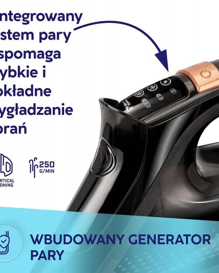 Garų lygintuvas su keraminiu padu, galingas, 3500W, MPM MZE-30