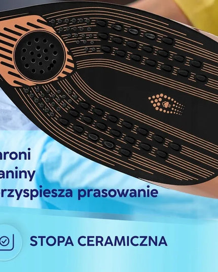 Garų lygintuvas su keraminiu padu, galingas, 3500W, MPM MZE-30