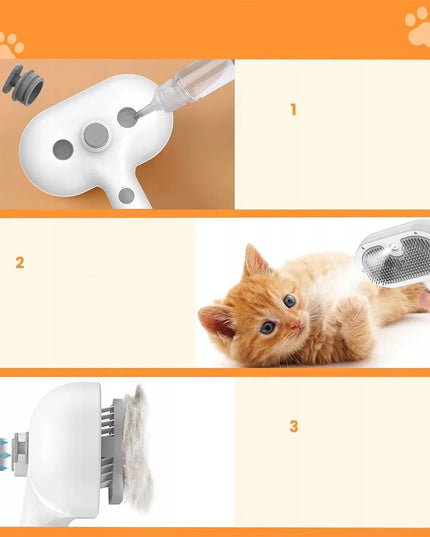 Garų šepetys šunims ir katėms kailio priežiūrai Steamy Cat Brush