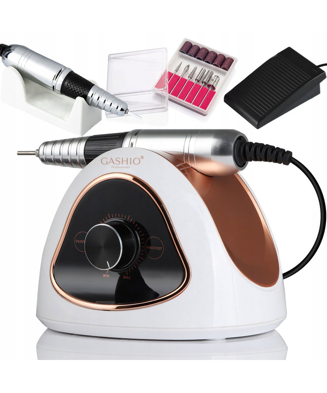 Profesionali nagų freza GASHIO GA150 – 68W, 45000 aps./min., su pedalu, Twist Lock, manikiūrui ir pedikiūrui
