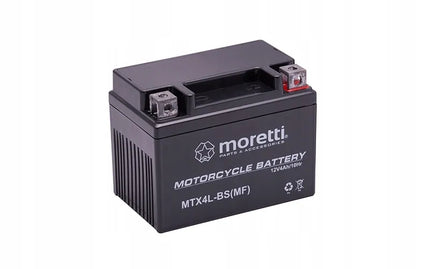 GEL akumuliatorius 12V 4Ah YTX4L-BS CBTX4L-BS Moretti + 12V įkroviklis