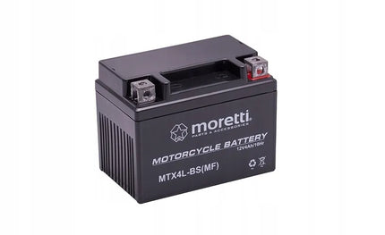 GEL akumuliatorius 12V 4Ah YTX4L-BS CBTX4L-BS Moretti + 12V įkroviklis
