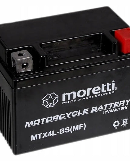 GEL akumuliatorius 12V 4Ah YTX4L-BS CBTX4L-BS Moretti + 12V įkroviklis