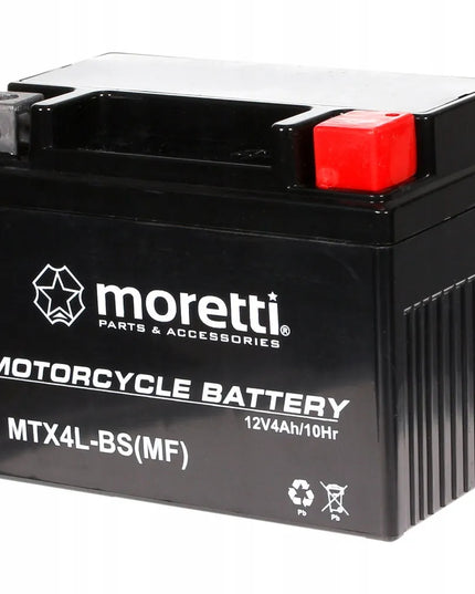 GEL akumuliatorius 12V 4Ah YTX4L-BS CBTX4L-BS Moretti + 12V įkroviklis