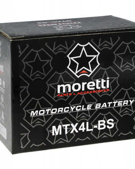 GEL akumuliatorius 12V 4Ah YTX4L-BS CBTX4L-BS Moretti + 12V įkroviklis