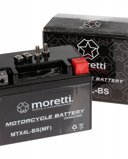 GEL akumuliatorius 12V 4Ah YTX4L-BS CBTX4L-BS Moretti + 12V įkroviklis