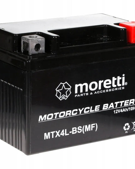 GEL akumuliatorius 12V 4Ah YTX4L-BS CBTX4L-BS Moretti + 12V įkroviklis