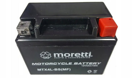 GEL akumuliatorius 12V 4Ah YTX4L-BS CBTX4L-BS Moretti + 12V įkroviklis