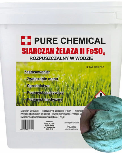 Geležies sulfatas 5kg, birus, grynas, be priedų, kibirėlyje su plomba
