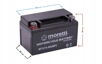 Gelinis akumuliatorius 12V 7Ah motoroleriui ir motociklui Martinelli