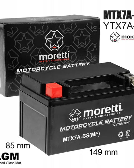 Gelinis akumuliatorius 12V 7Ah motoroleriui ir motociklui Martinelli