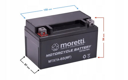 Gelinis akumuliatorius 12V 7Ah motoroleriui ir motociklui Martinelli