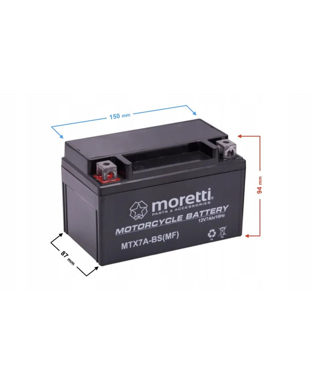 Gelinis akumuliatorius 12V 7Ah motoroleriui ir motociklui Martinelli