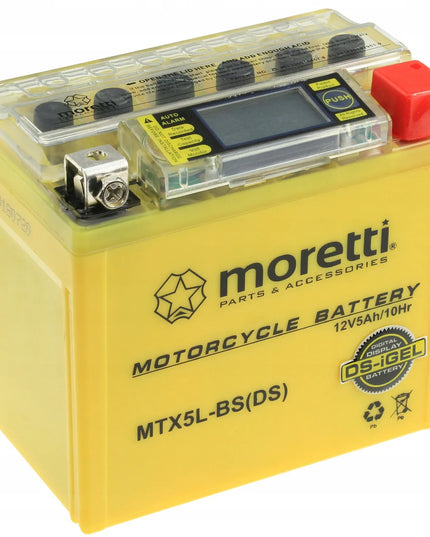 GELINIS LCD AKUMULIATORIUS 12V 5Ah MOTOROLERIUI IR MOTOCIKLUI Martinelli